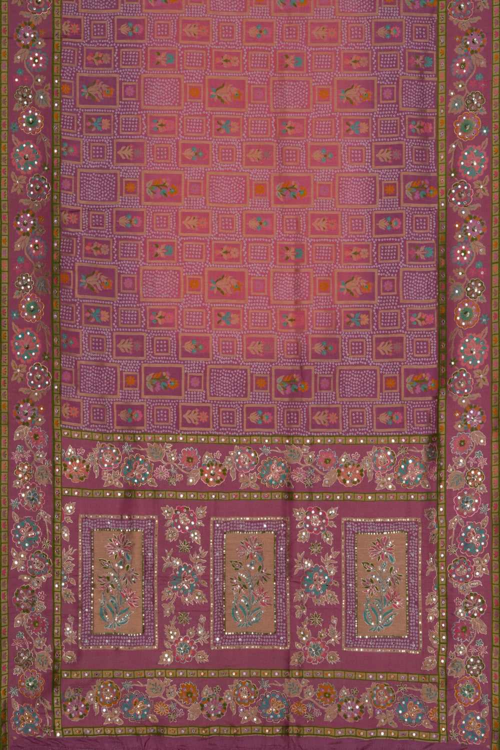 Image of Bandhani Embroidered Saree